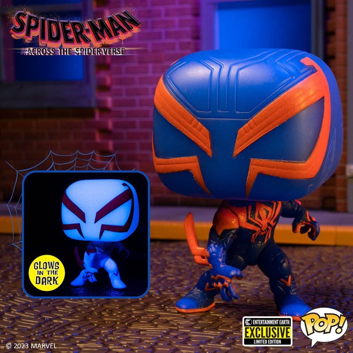 Funko Pop! Marvel Across the Spider-Verse - Spider-Man 2099 Glow-in-the-dark #1267 Entertainment Earth Exclusive - 