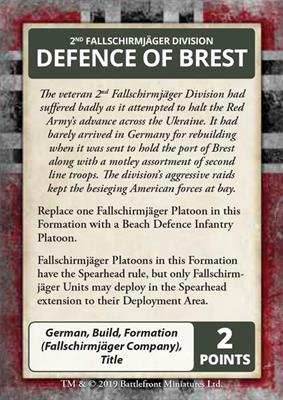 Flames of War: D-Day - German Command Cards - 