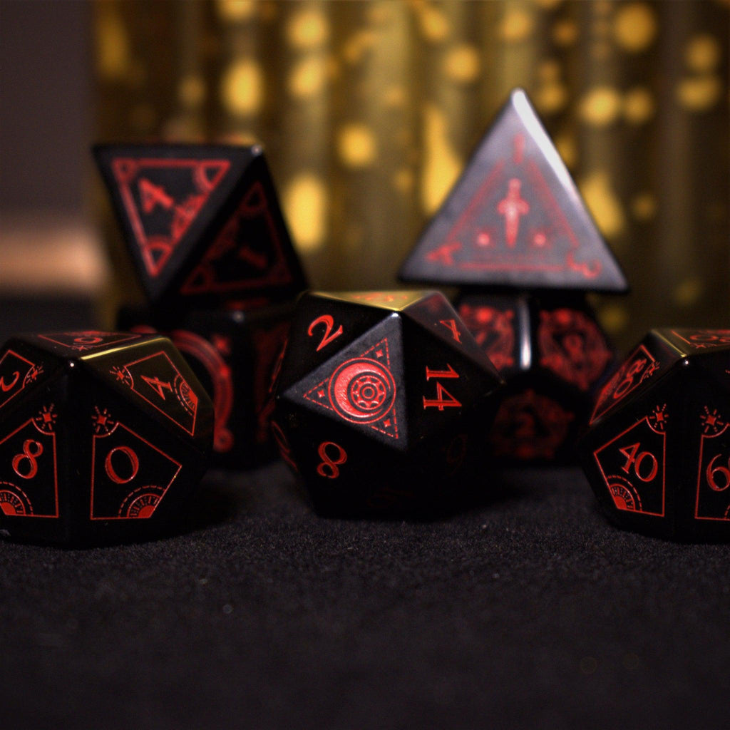 Fabled Mark Obsidian Stone Dice Set