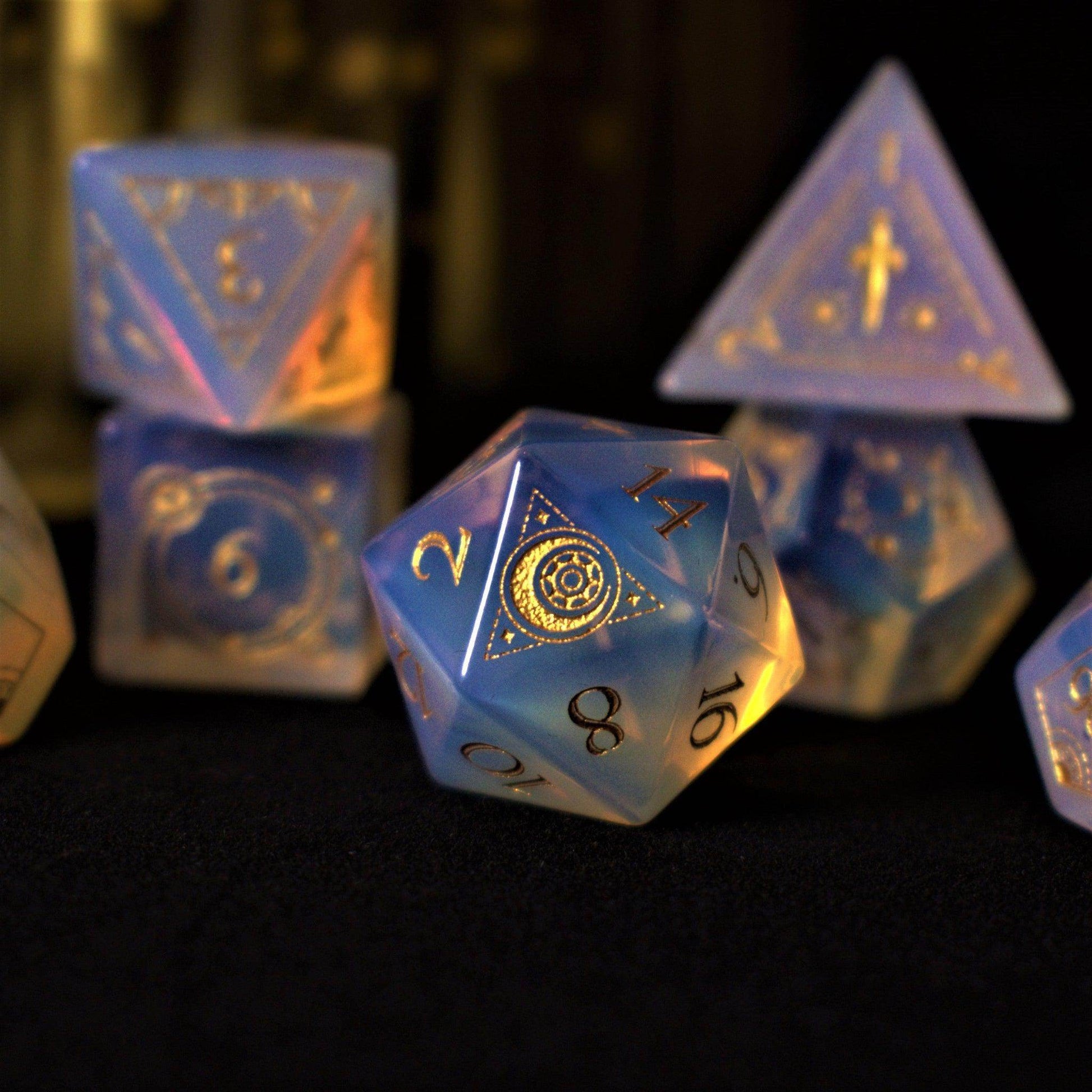Fabled Mark Opalite Stone Dice Set 'PRE-ORDER | SPRING EVENT DEAL' - 