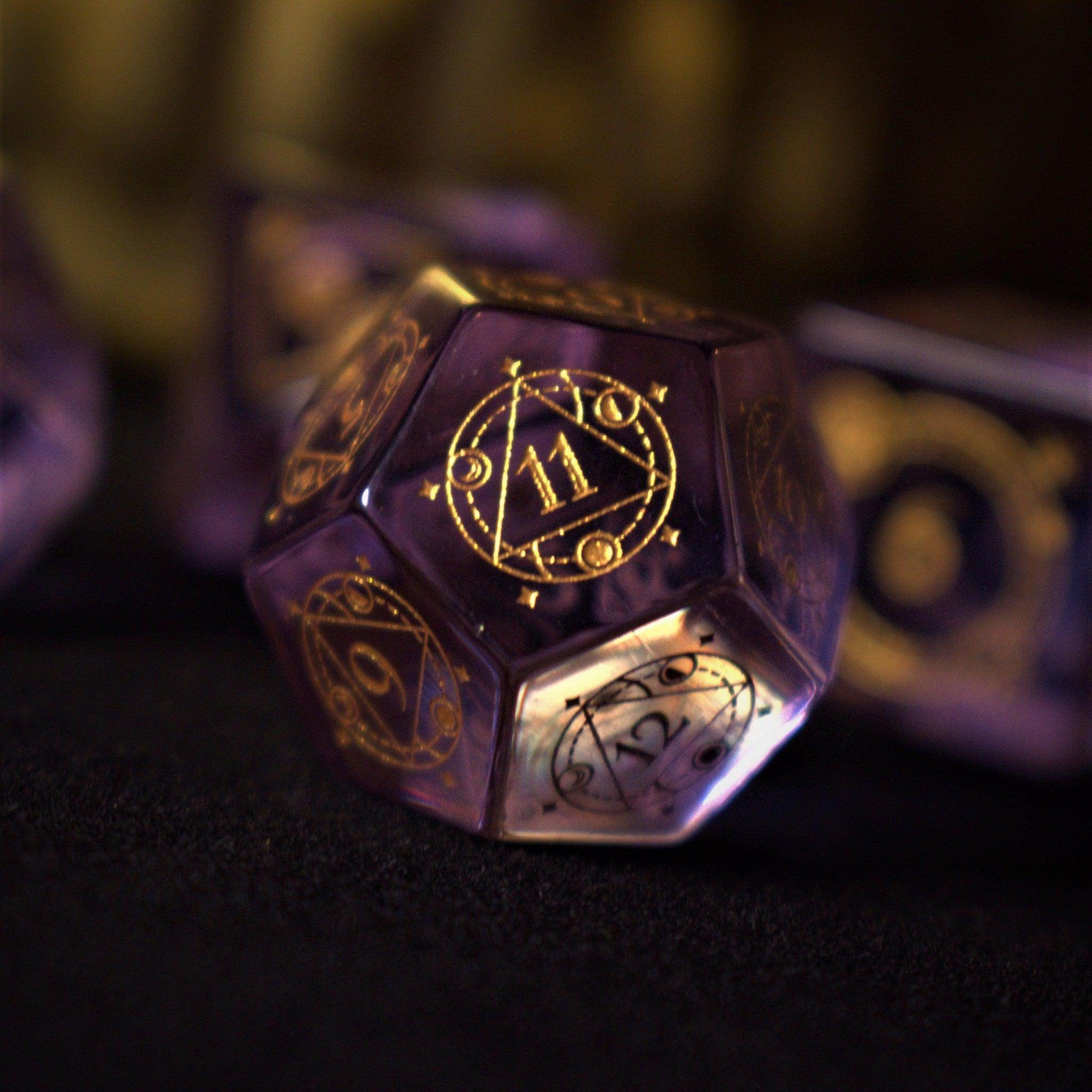 Fabled Mark Purple Glass Dice Set 'PRE-ORDER | SPRING EVENT DEAL' - 