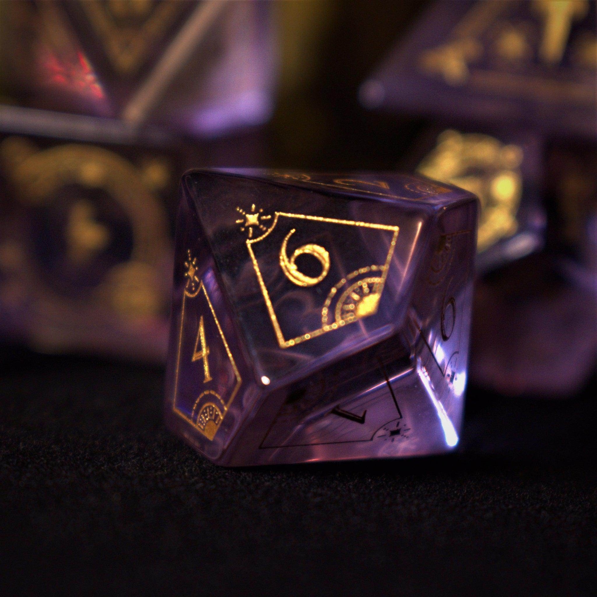 Fabled Mark Purple Glass Dice Set 'PRE-ORDER | SPRING EVENT DEAL' - 