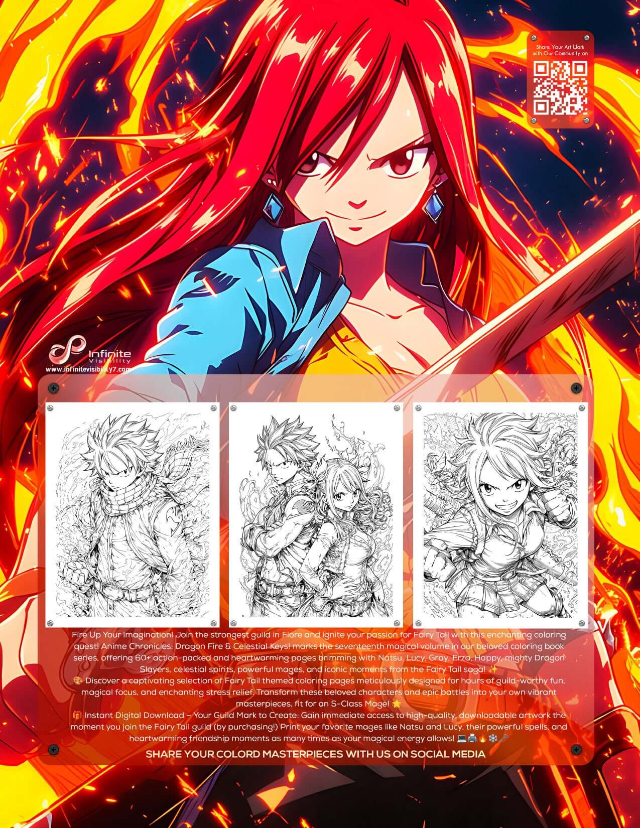 Fairy Tail Coloring Book Vol 17 | 60+ Pages | Anime Chronicles