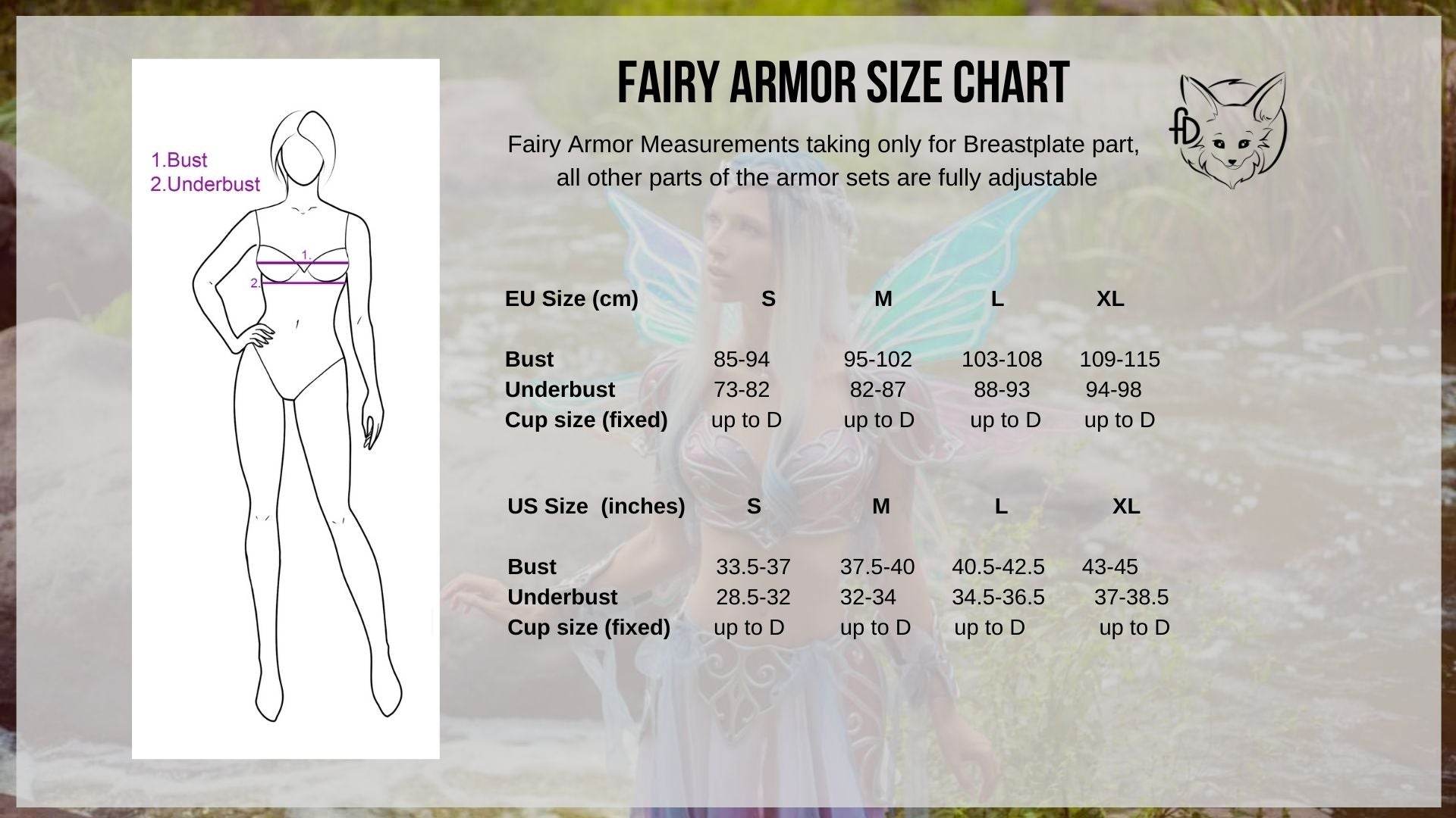 Fairy Armor Lilac Silver Set - Custom Made - S / Armor Set