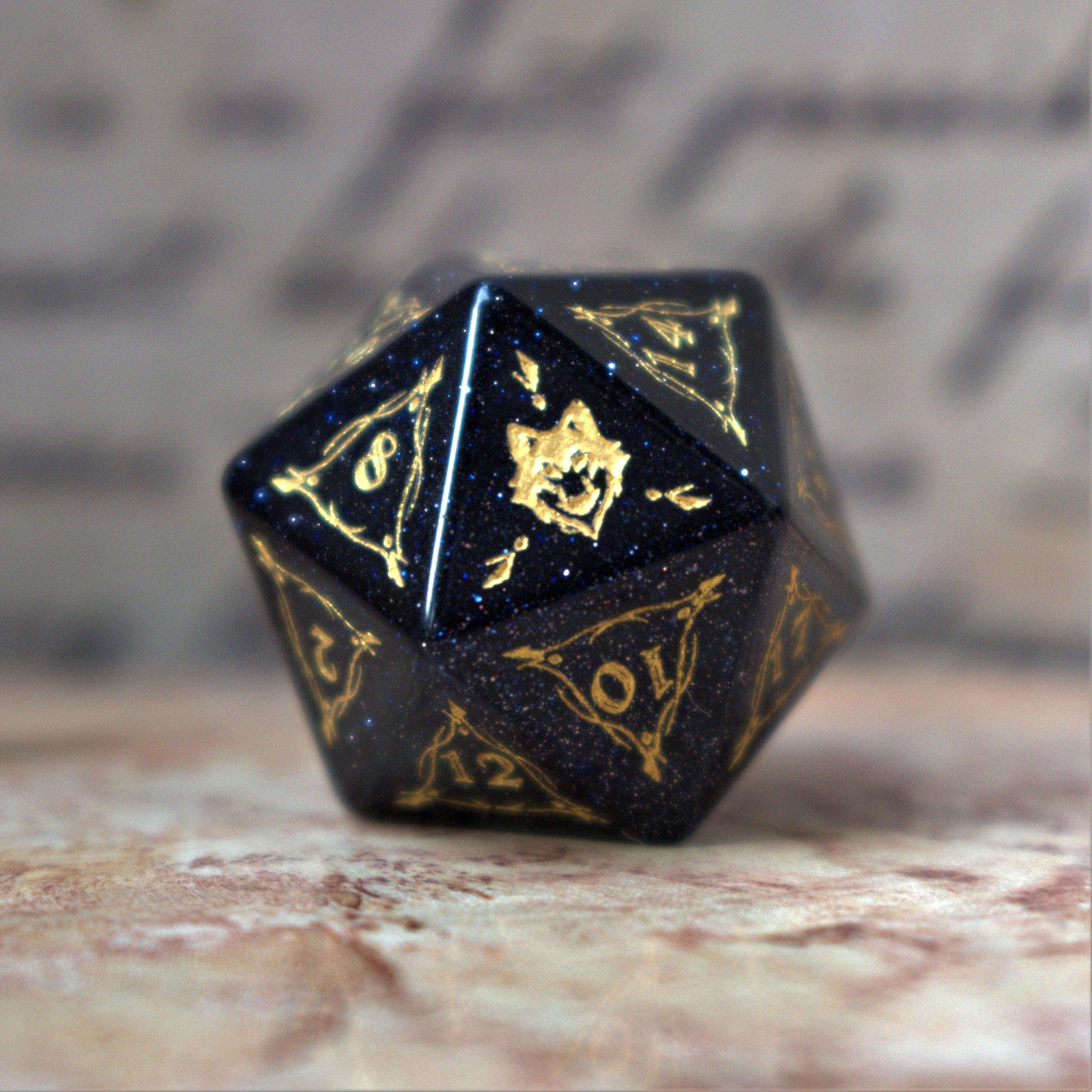 Fangs of Winter Blue Sandstone Stone Dice Set - 