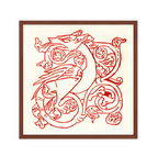 Beautiful Red Dragon Fine Art Print - 8x8 Inch - 