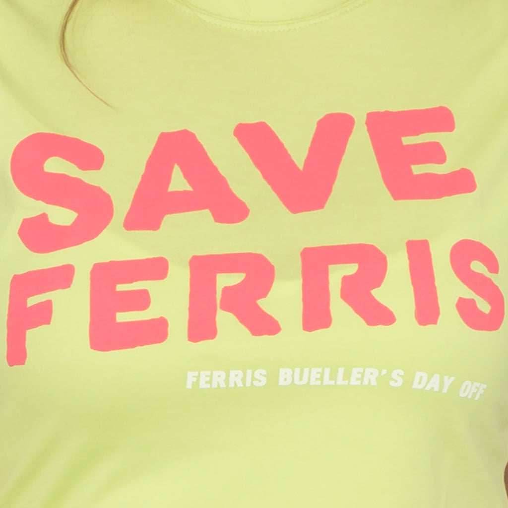 Ferris Bueller's Day Off Save Ferris Juniors Logo Green T-shirt - S