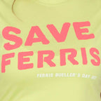 Ferris Bueller's Day Off Save Ferris Juniors Logo Green T-shirt - S
