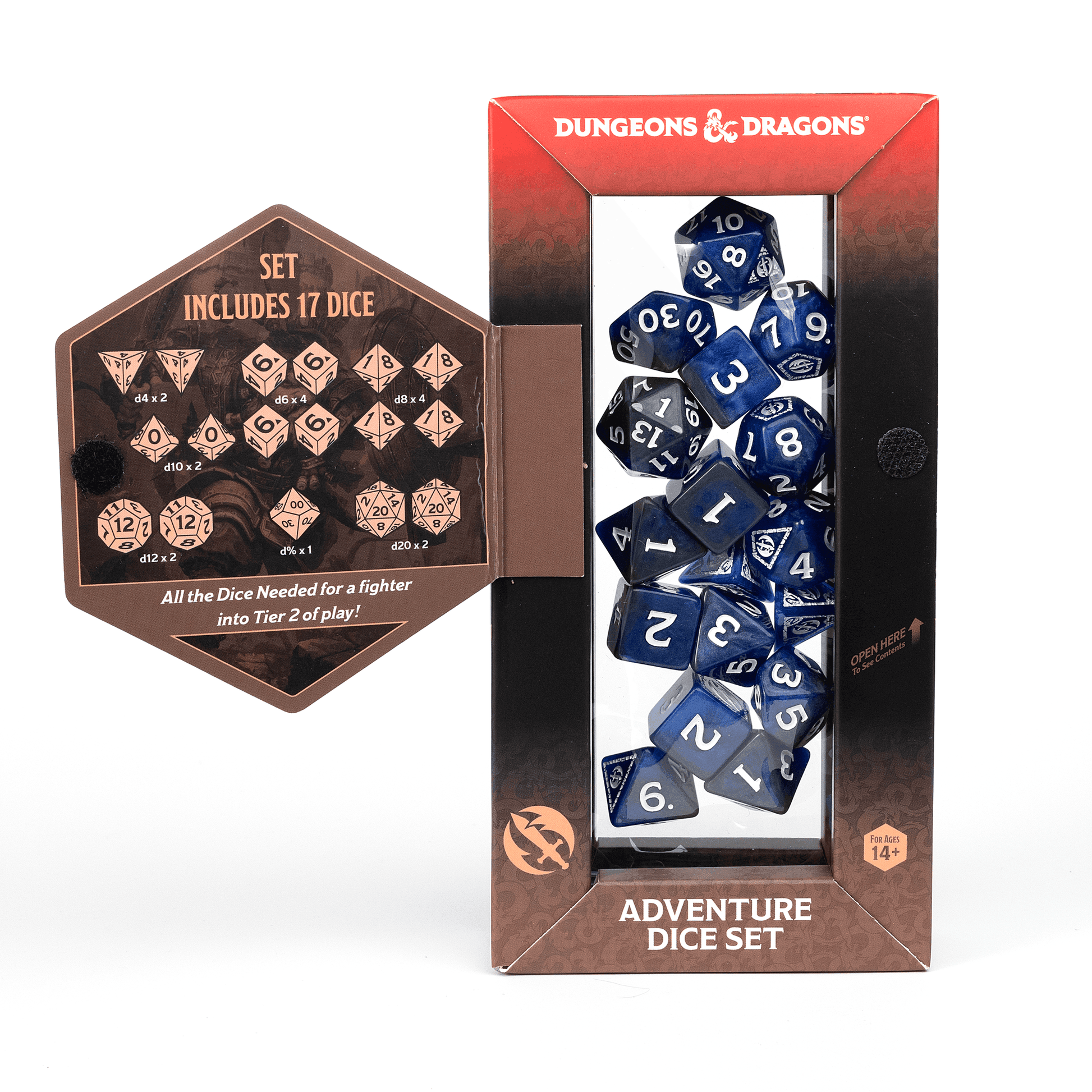 D&D Adventure Dice Set - Fighter Edition | Blue 17pc Collection - 