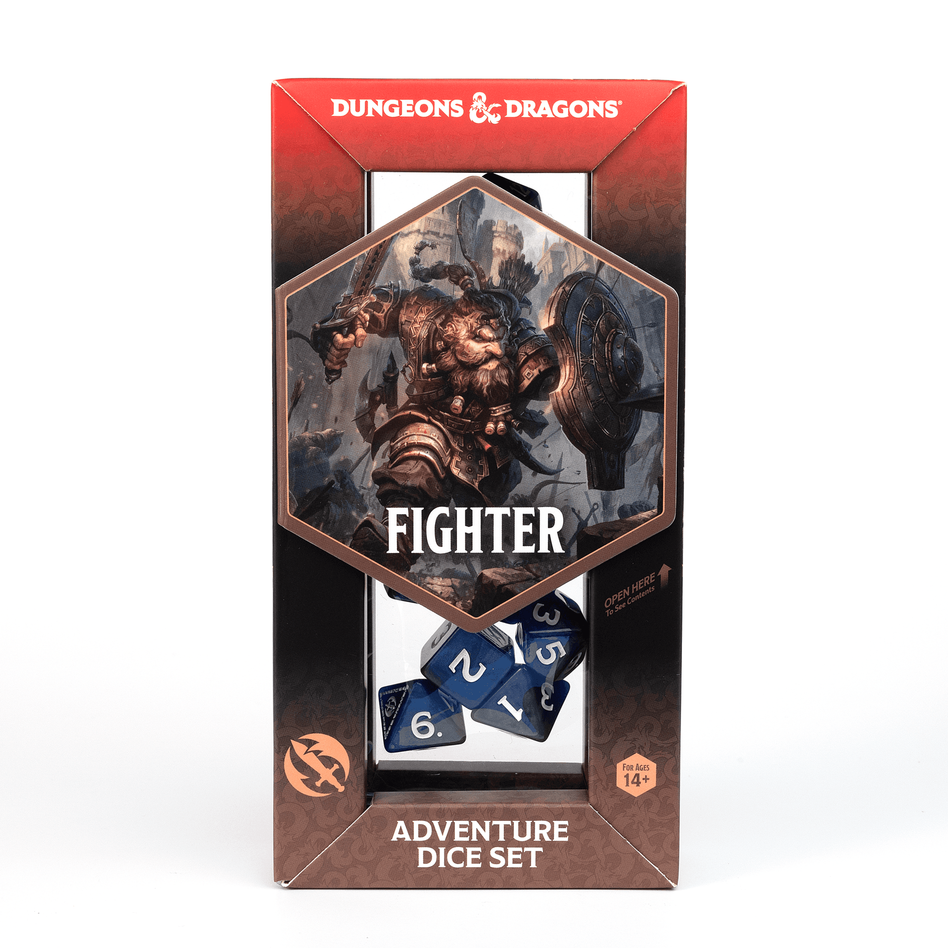 D&D Adventure Dice Set - Fighter Edition | Blue 17pc Collection - 