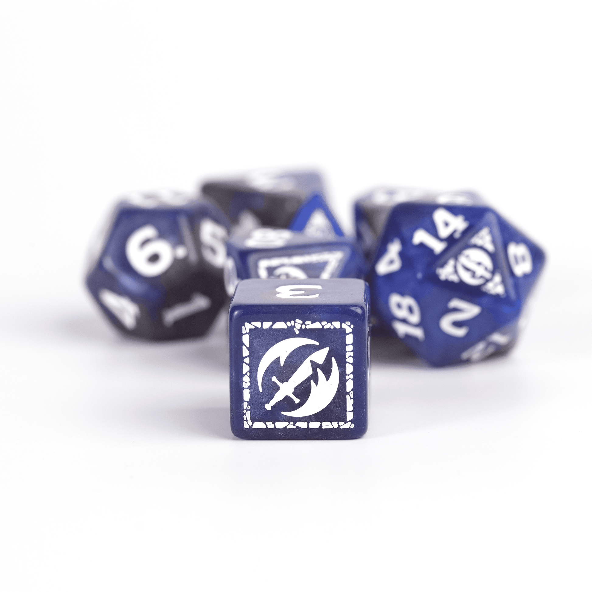 D&D Adventure Dice Set - Fighter Edition | Blue 17pc Collection - 