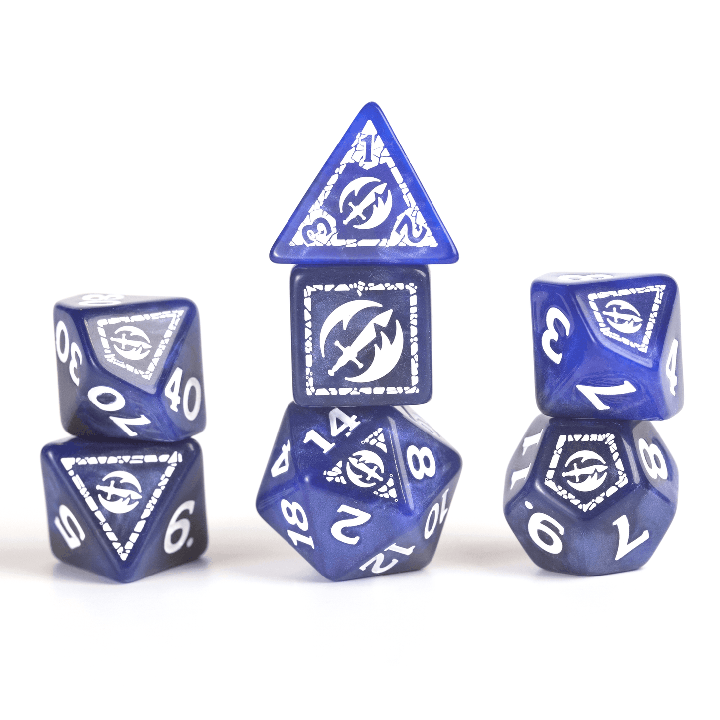 D&D Adventure Dice Set - Fighter Edition | Blue 17pc Collection - 