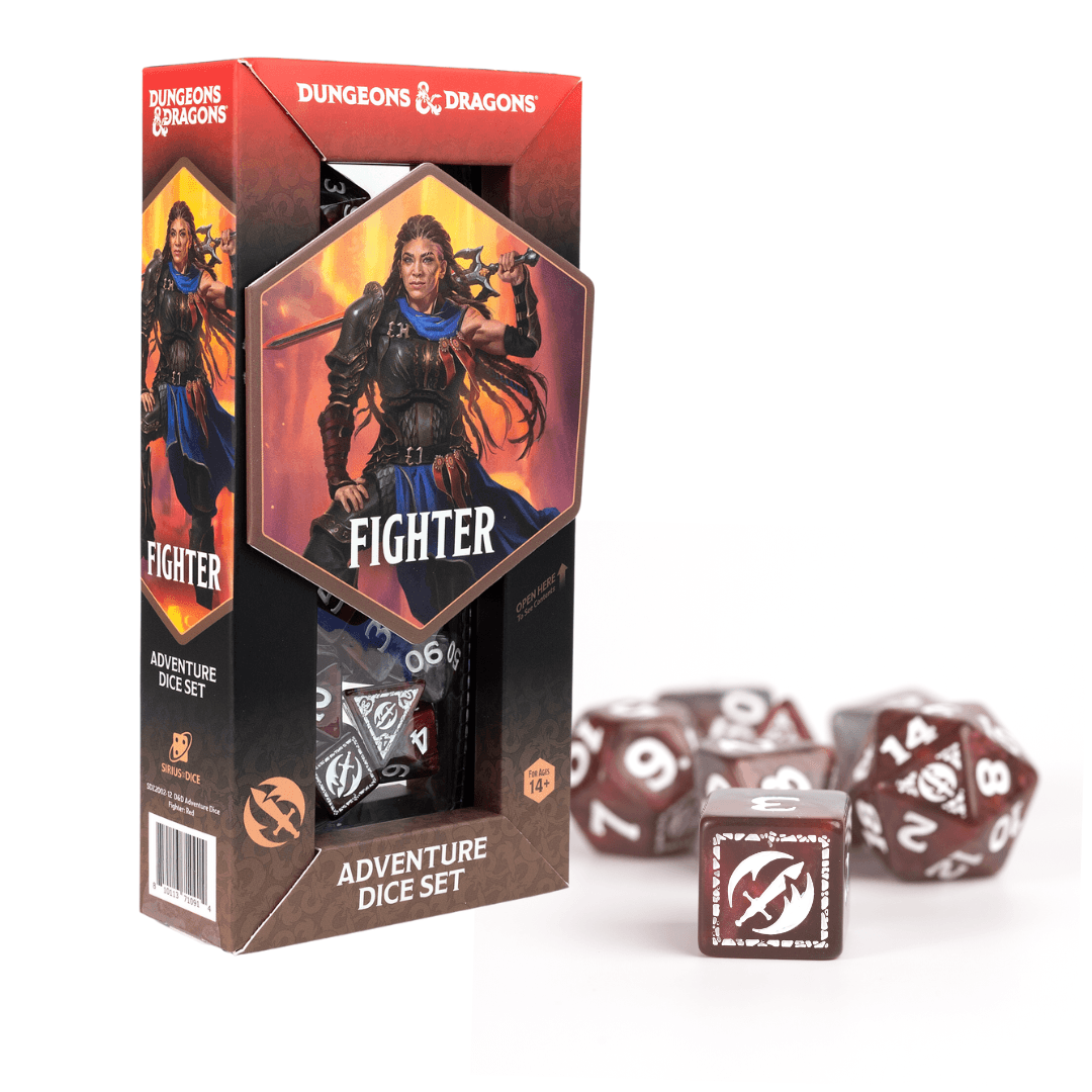 D&D Adventure Dice Set - Fighter Edition | Red 17pc Collection - 