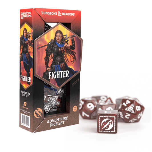 D&D Adventure Dice Set - Fighter Edition | Red 17pc Collection - 