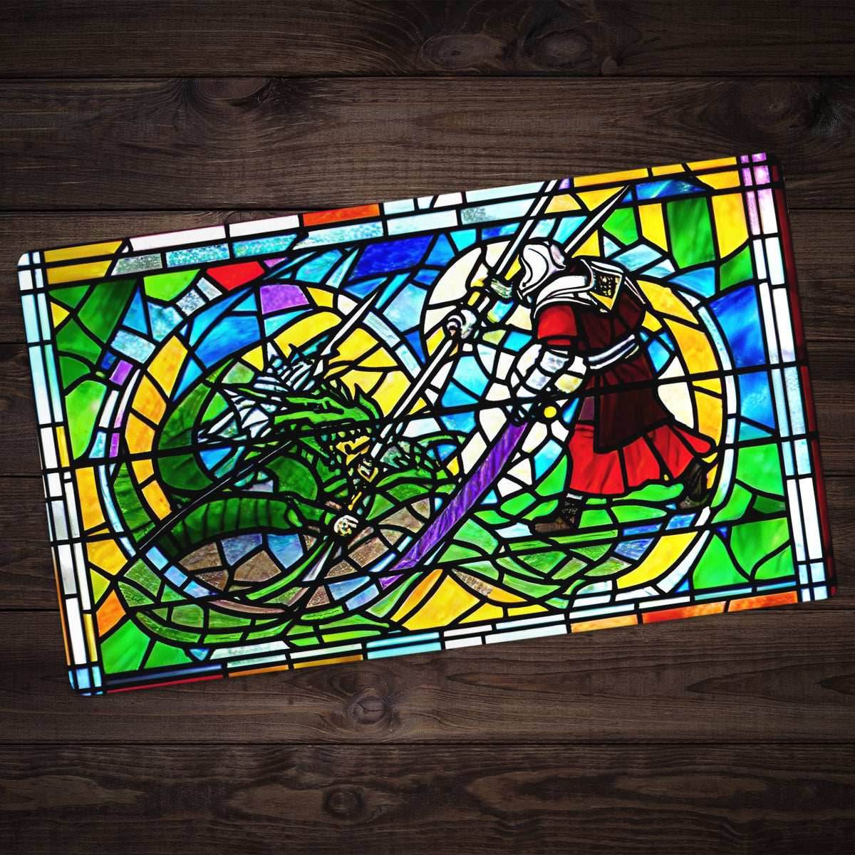Stained Glass Dragon Slayer Playmat - Plain