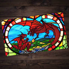 Two Dragon Stained Glass Playmat - Plain