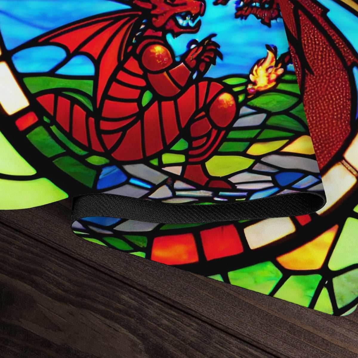 Two Dragon Stained Glass Playmat - Plain