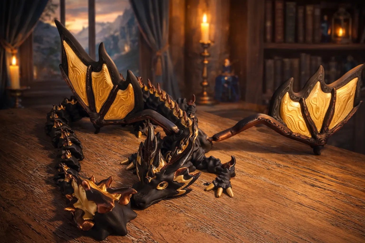 FireStorm Dragon with Wings – Articulated 3D Printed Dragon by Saber 3D