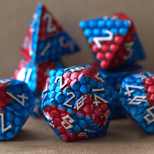 Fire and Ice Dragon's Egg Metal Dice Set - 