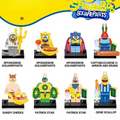 Sponge Bob Square Pants set of 8 Lego Minifigures Custom Toys