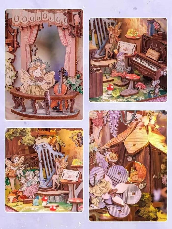 Book Nook Wizardi Miniature - Flower Forest Concert Roombox Kit - 