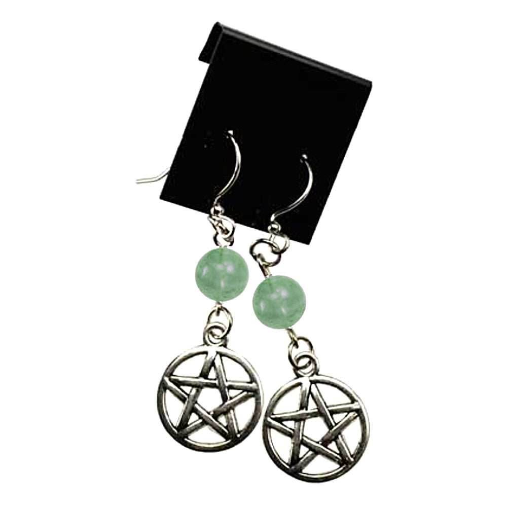 Fluorite Pentagram Earrings - 