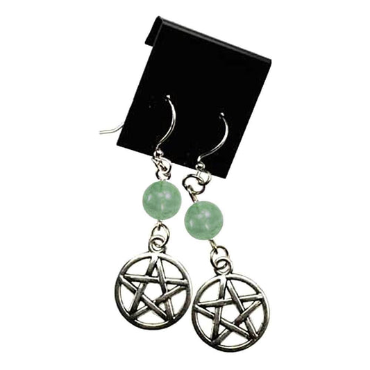 Fluorite Pentagram Earrings - 