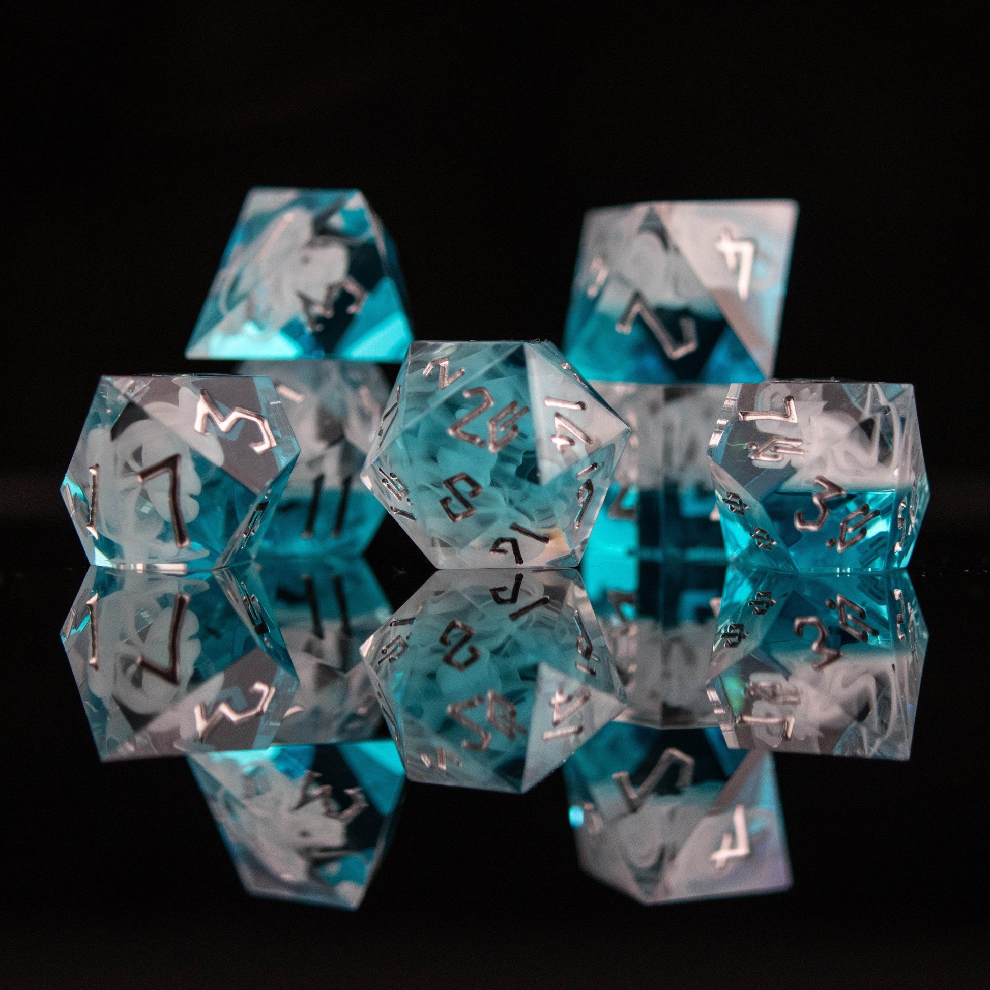 Fog Cloud Sharp-Edged Resin Dice Set - 