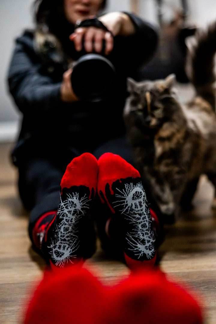 FootClothes x Aborted Death Kitty Crew Socks - 