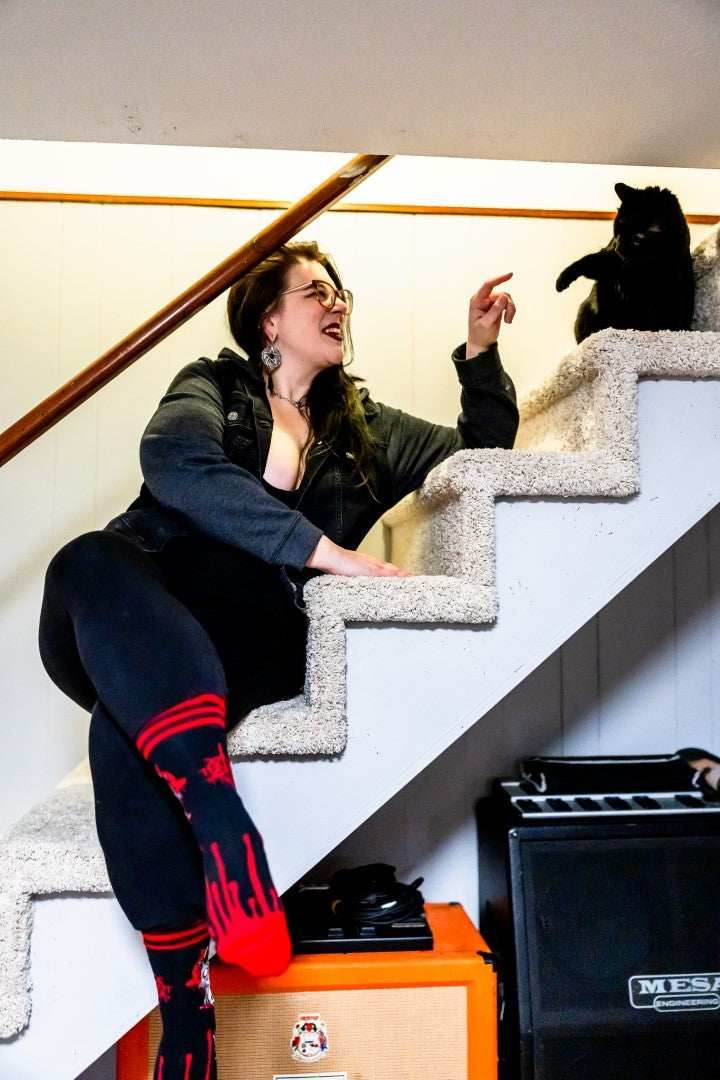 FootClothes x Aborted Death Kitty Crew Socks - 