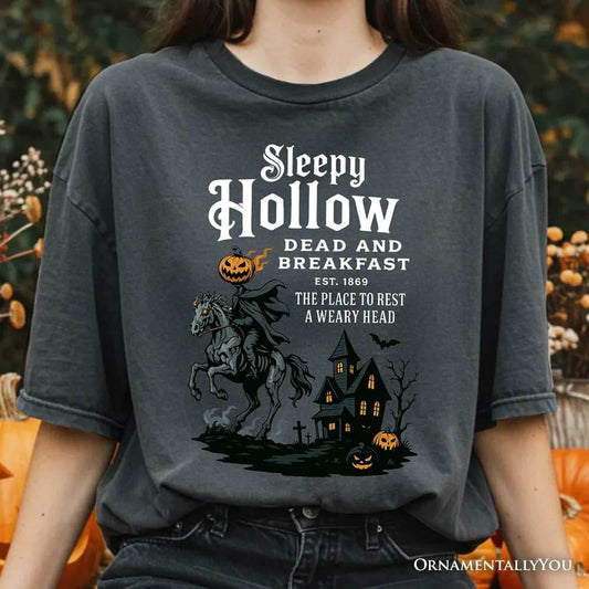 Headless Horseman Sleepy Hollow Halloween T-Shirt, Dead and Breakfast Retro Tee - White / XS