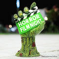 Horror Film Night Zombie Hand Statue, 10" Solar Powered Halloween Themed Garden Figurine