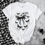 Bat Shit Crazy Coquette Bats T-Shirt, Funny Halloween Tee for Wild and Wicked Spirits - White / XS