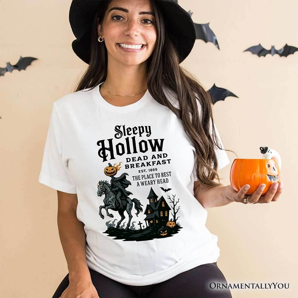 Headless Horseman Sleepy Hollow Halloween T-Shirt, Dead and Breakfast Retro Tee - White / XS
