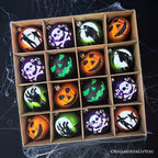 The Face of Spooky Horror 16 Piece Ornament Shatterproof Bundle Set, Halloween Pumpkin, Zombie, and Goblin - 