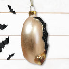 Wicked Witch and Crescent Moon Glass Christmas Ornament, Spooky Halloween Gift - 