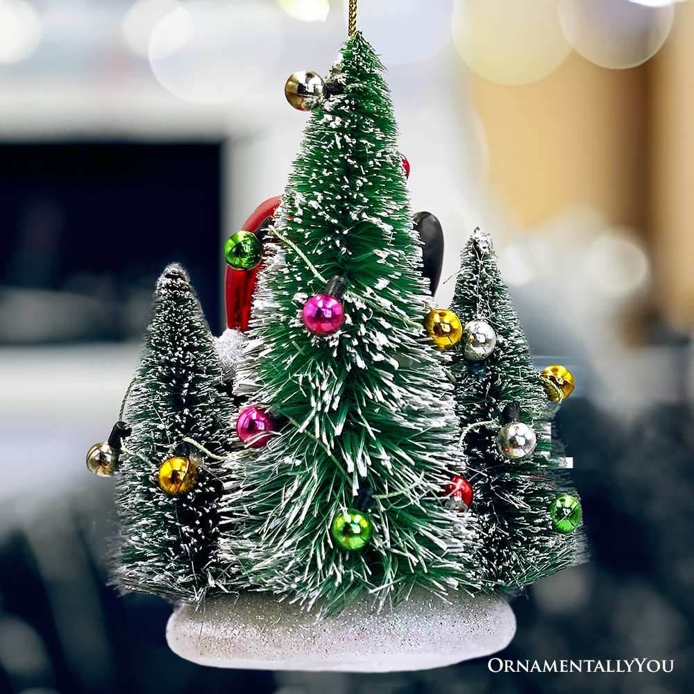 Christmas Tree Killer Funny Black Cat Glass Christmas Ornament, Whimsical Funny Tree Decor - 