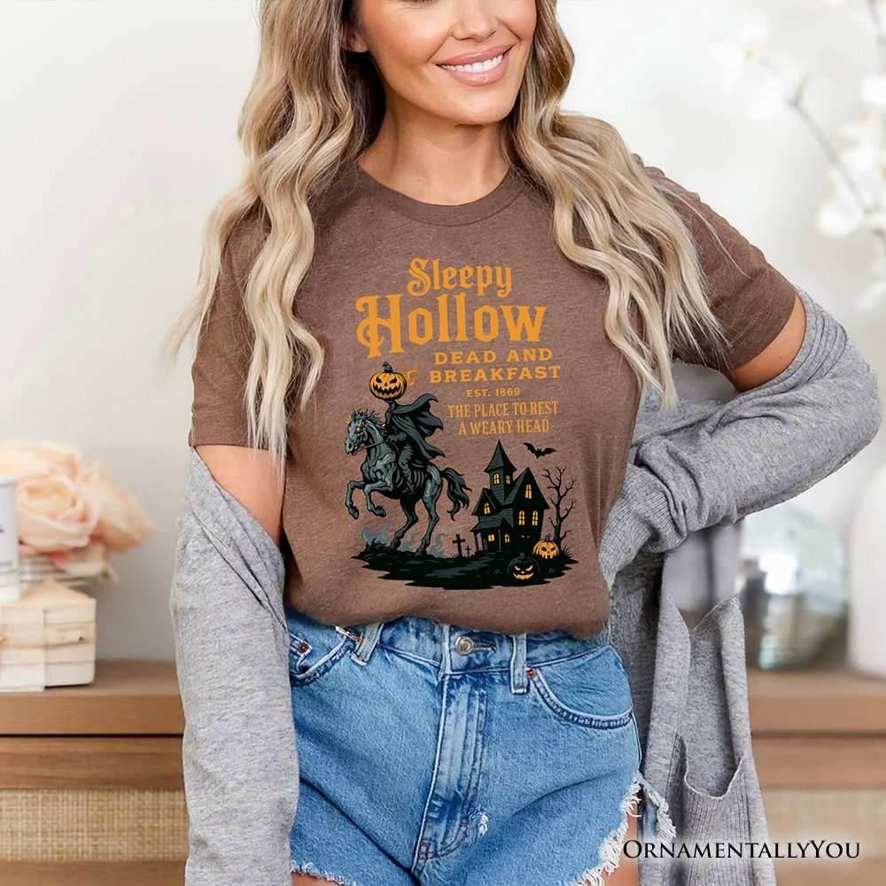 Headless Horseman Sleepy Hollow Halloween T-Shirt, Dead and Breakfast Retro Tee - White / XS