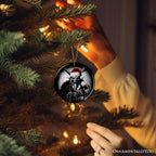 Horrifying Krampus With Santa Hat Ceramic Ornament, Keepsake For Unique Halloween Tree Christmas Decor - Heart