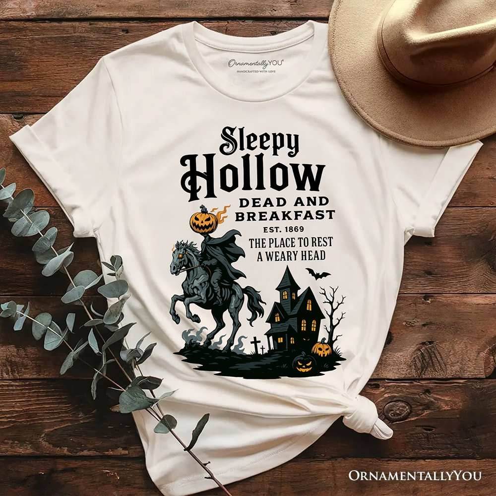 Headless Horseman Sleepy Hollow Halloween T-Shirt, Dead and Breakfast Retro Tee - Natural / XS
