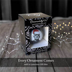 Frankenstein Christmas Spooky Portrait Glass Ornament, Black Horror Halloween Tree Decoration - 