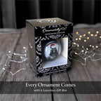 Grim Reaper Christmas Spooky Portrait Glass Ornament, Black Horror Halloween Tree Decoration - 
