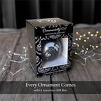 Headless Horseman Spooky Portrait Glass Christmas Ornament, Black Horror Halloween Tree Decoration - 