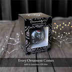 Werewolf Christmas Spooky Portrait Glass Ornament, Black Horror Halloween Tree Decoration - 