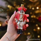 Spooky Pirate of the High Seas Glass Ornament, Creepy Halloween Tree Decoration - 