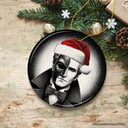 Enigmatic Phantom of the Opera with Santa Hat Ornament, Captivating Halloween Tree Keepsake Christmas Decor - Circle