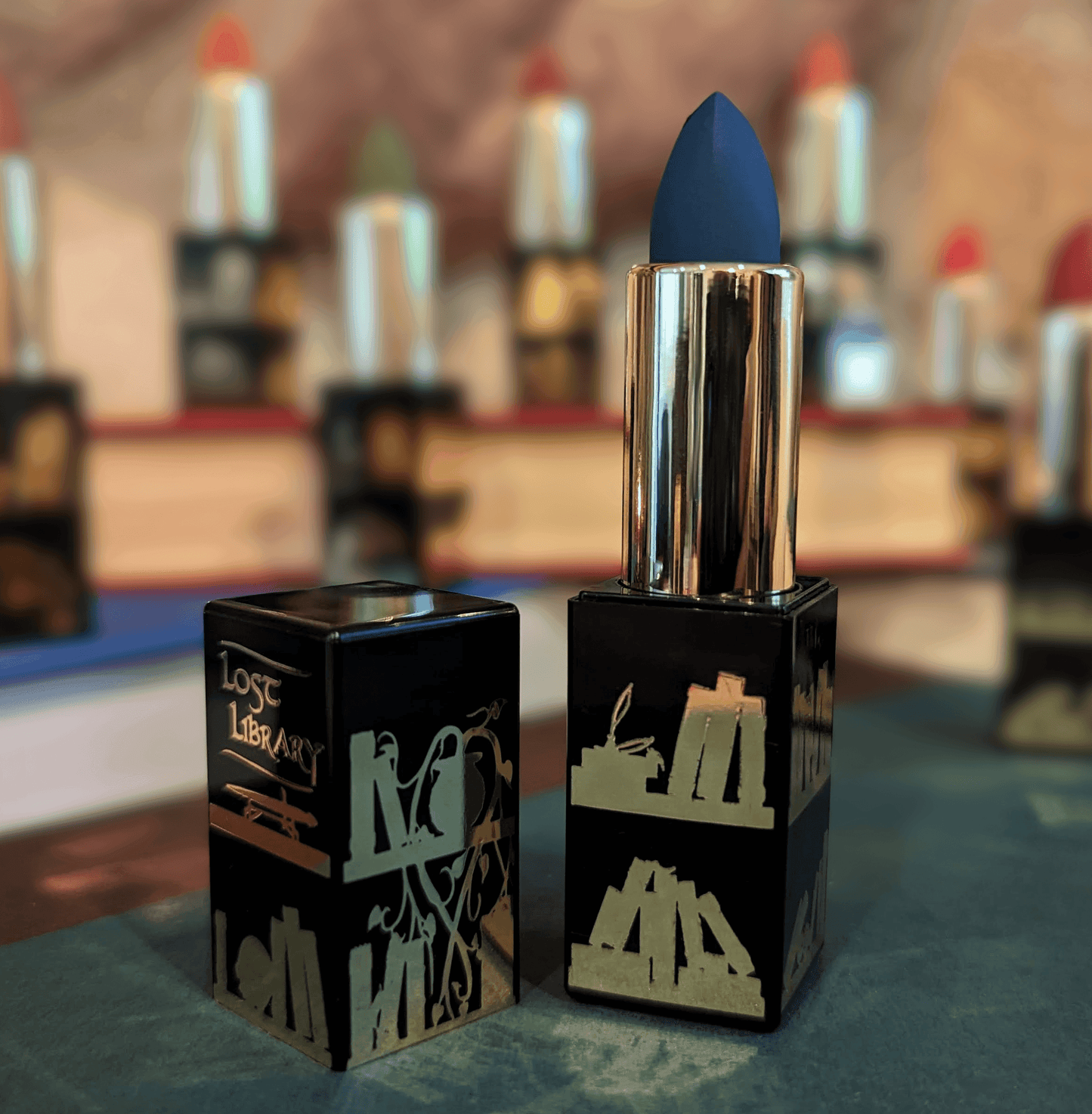Lost Library Lipstick - Forgotten - Deep green based blue