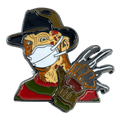 CL3-11 Nightmare on Elm Street Freddy Krueger Mask Pin with double pin back and spring loaded clasps Pandemic - 