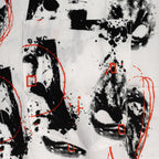 Friday The 13th Jason Rayon Button up Shirt SS Mask Scribble White