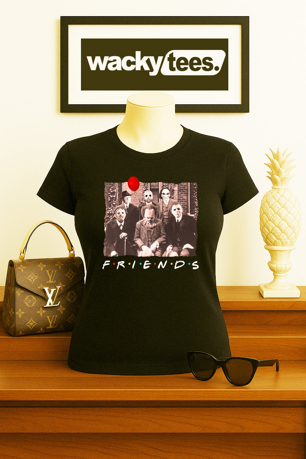Friends Serial Killers Old Portrait Horror Terror Halloween Graphic Tee Shirt